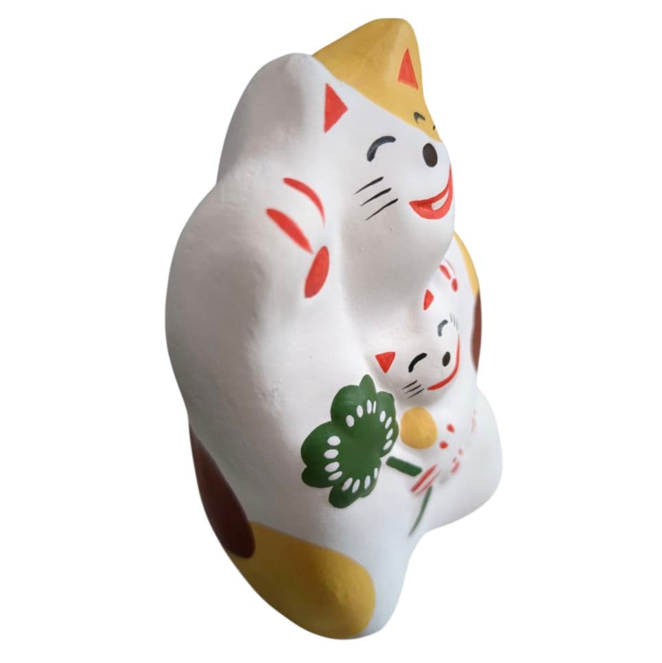 【開運】工房 輪葉葉 招福猫 親子猫 ※親猫右手上げ ※子猫左手上げ