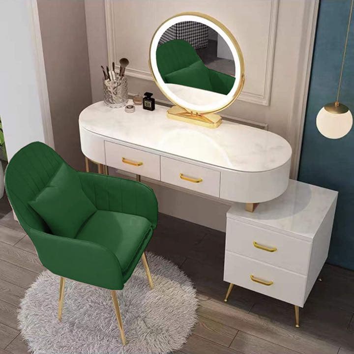 ドレッサー 北欧風 ガラス天板　120cm