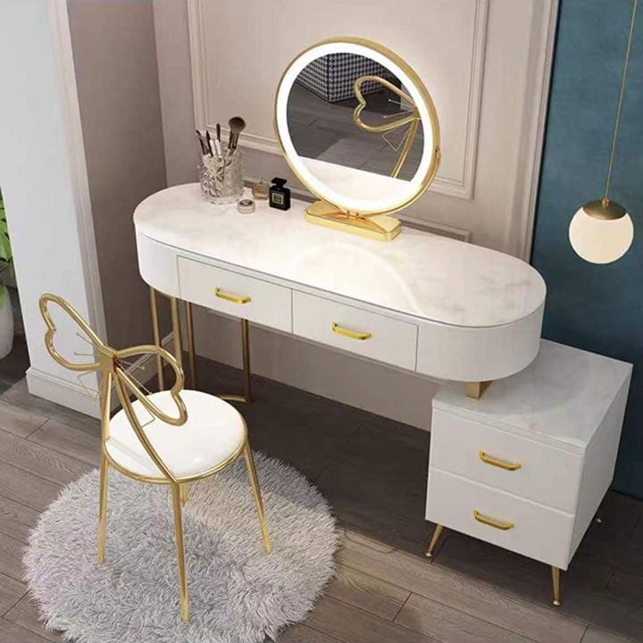 ドレッサー 北欧風 ガラス天板　120cm