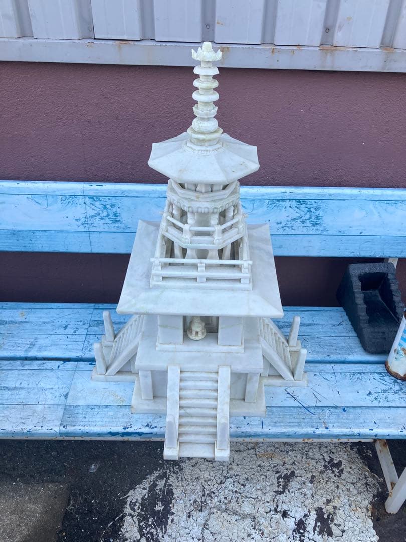 ◉旧統一教会世界平和統一家庭連合仏国寺多宝塔石彫模型花崗岩ガラスケース付◉