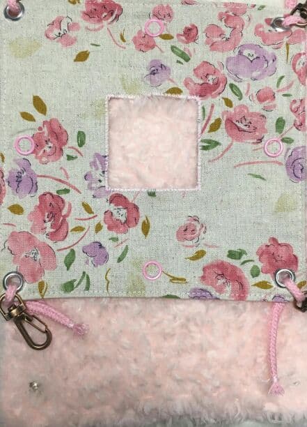 モモンガハウス(水彩花)暖かプードルボアに丈夫な綿麻キャンパス生地❗