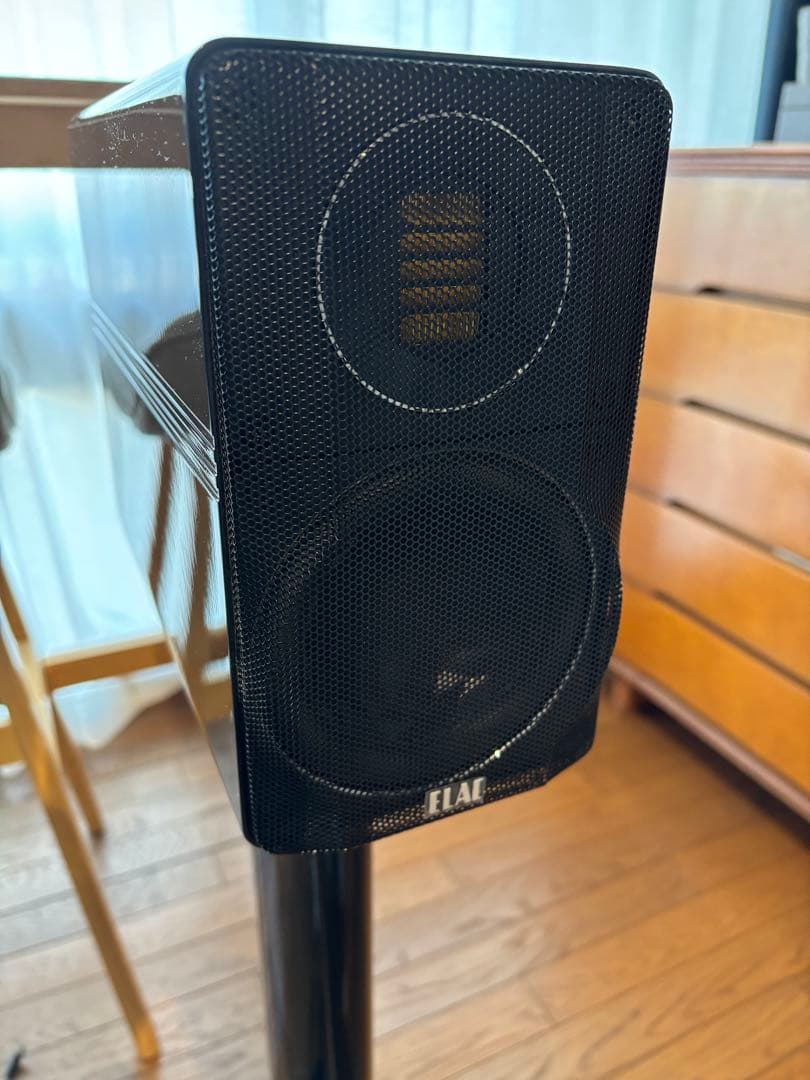 Pooh　ELAC BS312.2 ペア純正グリル　黒御影石Aボード付