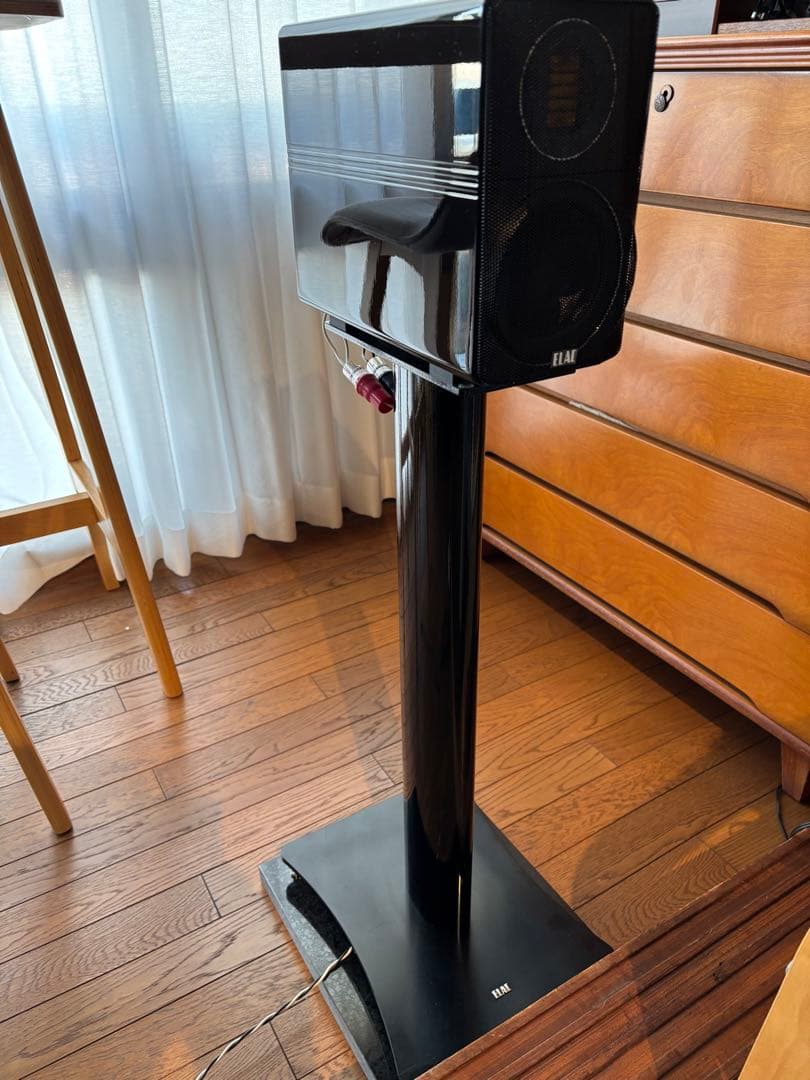 Pooh　ELAC BS312.2 ペア純正グリル　黒御影石Aボード付