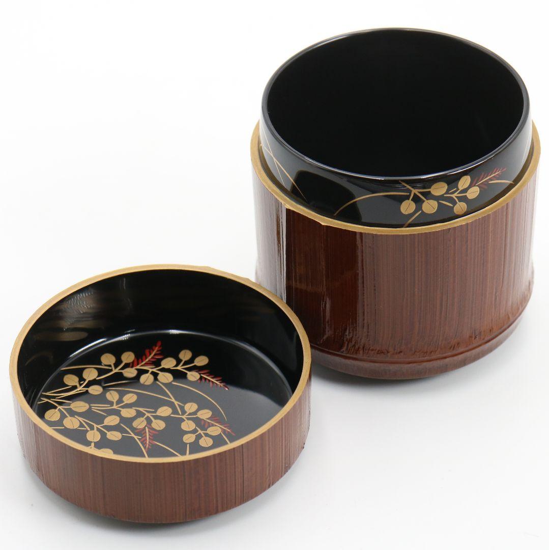 野村政寛(香庵)作 竹塗鈴虫蒔絵 雪吹 薄茶器 茶道具 共箱　V923　N7