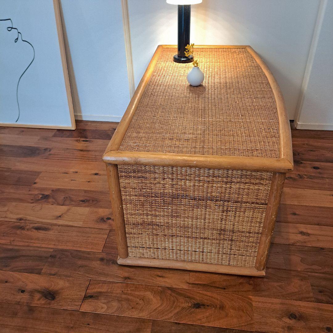 【アンティーク】籐 ラタン サイドボード チェスト ローボード 4杯 古道具