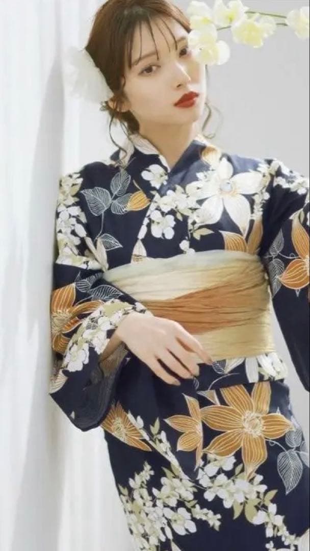 ⭐︎おまけつき⭐︎【幻想鏡花水月(柑橘)】浴衣セット(ゆかた・帯・下駄)