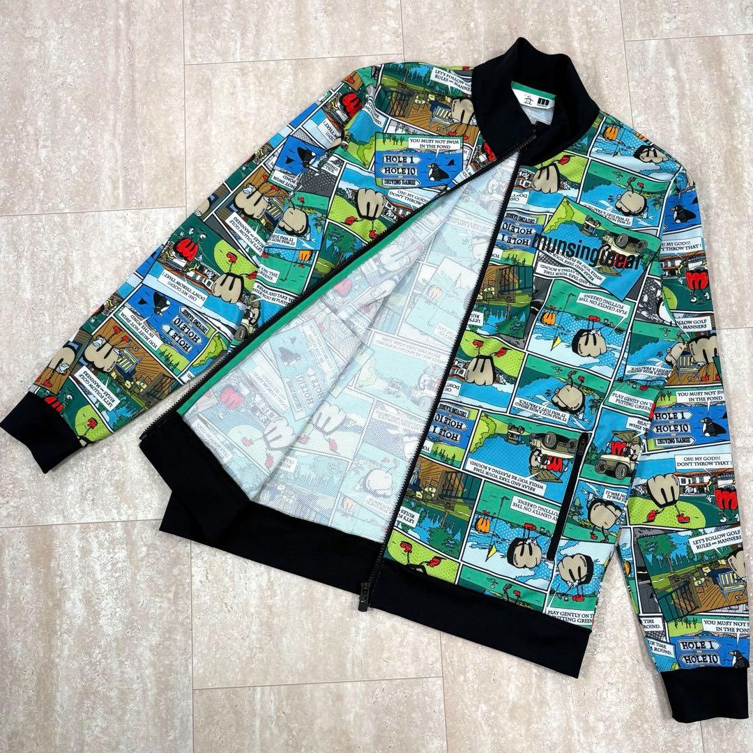 【マンシングウェア】ジャケット　ブルゾン　ストレッチ　アメコミ柄　春夏秋　メンズ