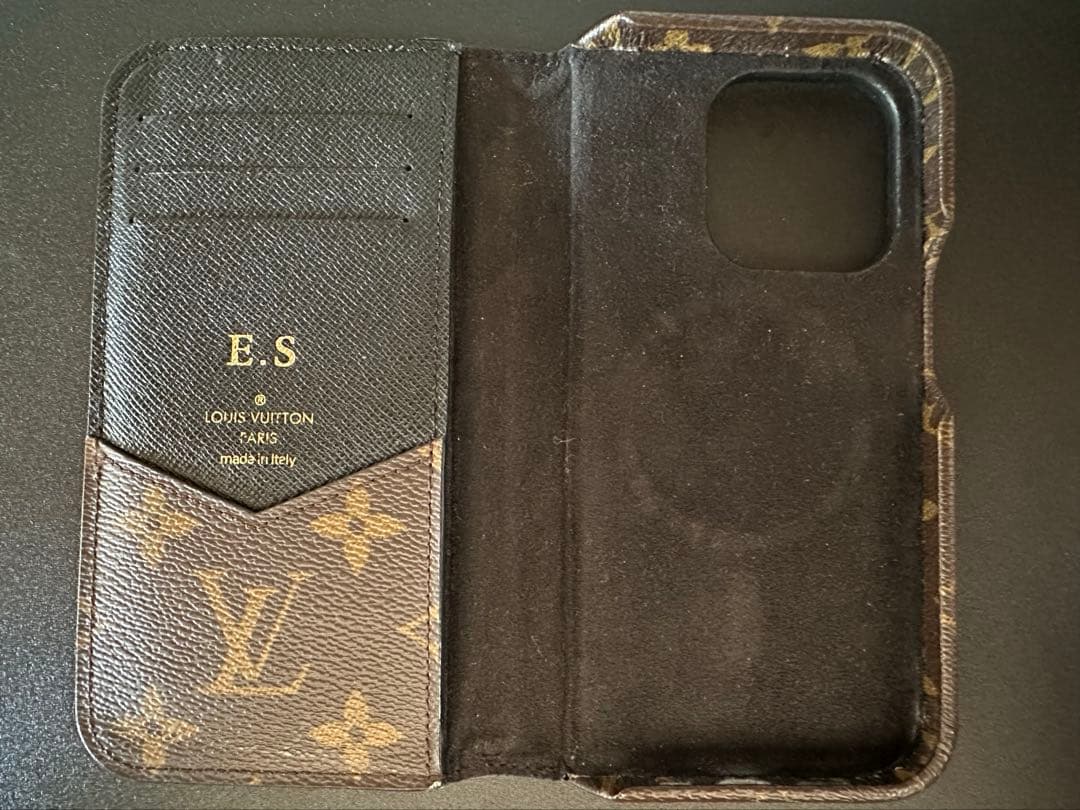 Louis Vuitton iPhone14pro用レザーケース モノグラム