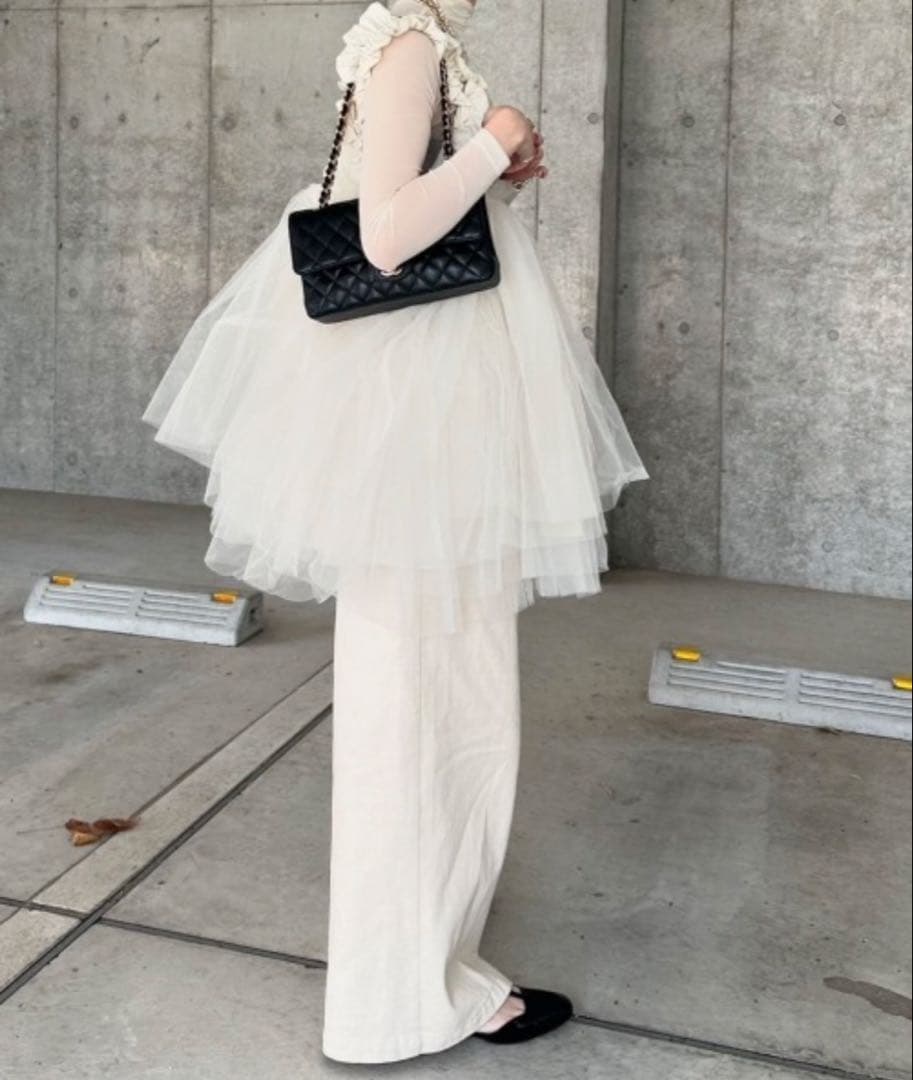 perna チュールギャザーキャミソール