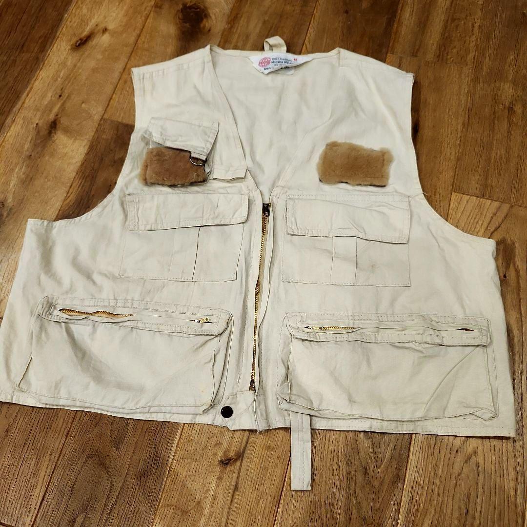 【希少】SEAWAY80〜90年代フィッシングベスト ライトベージュ　 M