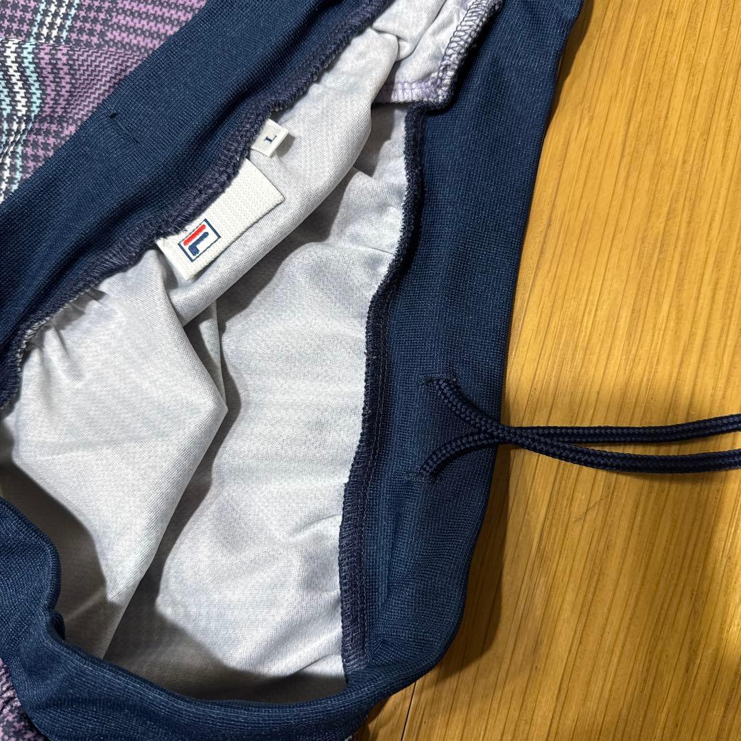 希少　FILA テニスウェア　スコート2点セット　紫系 チェック柄