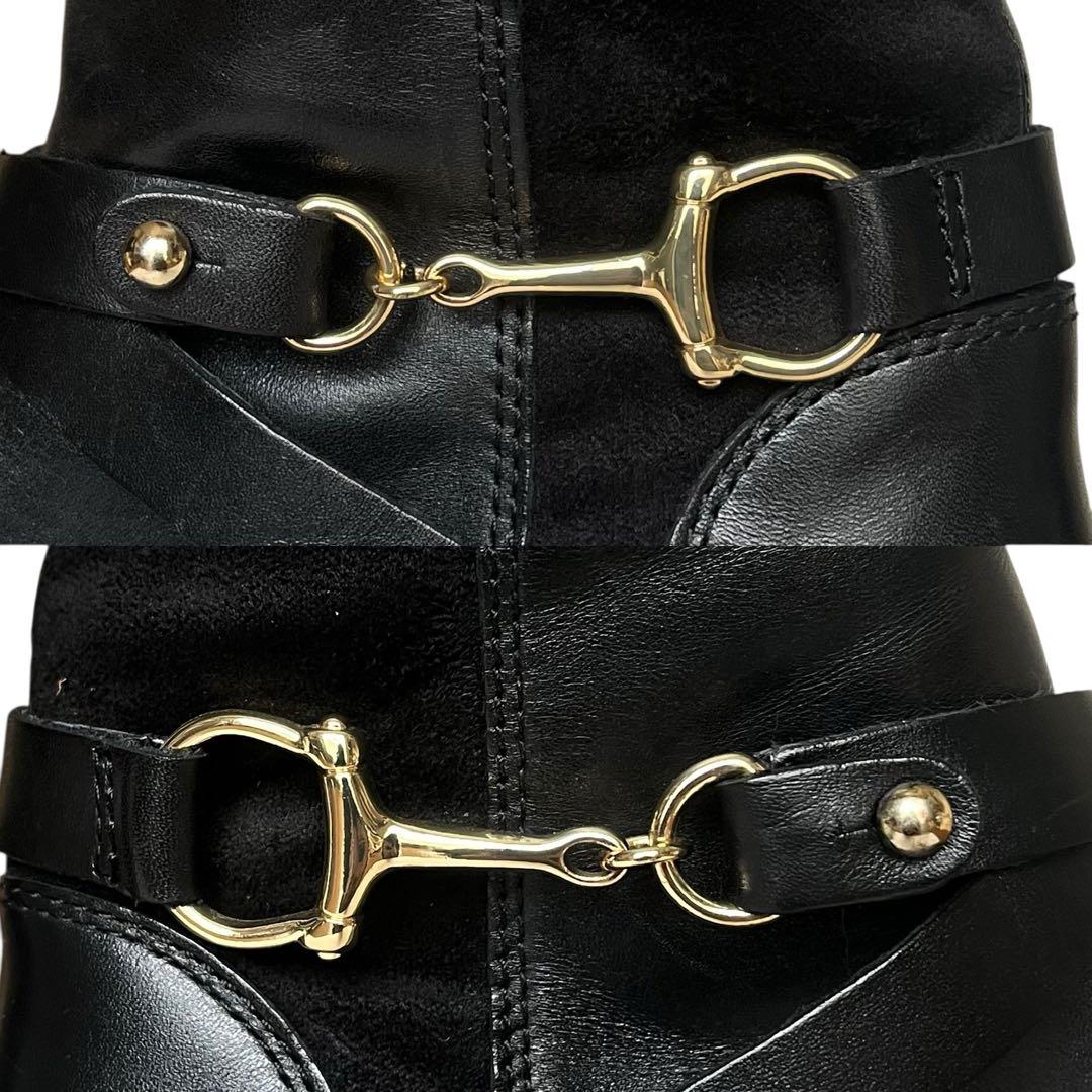 極美品 あしながおじさん 24 レザー ホースビット サイドジップ ロングブーツ