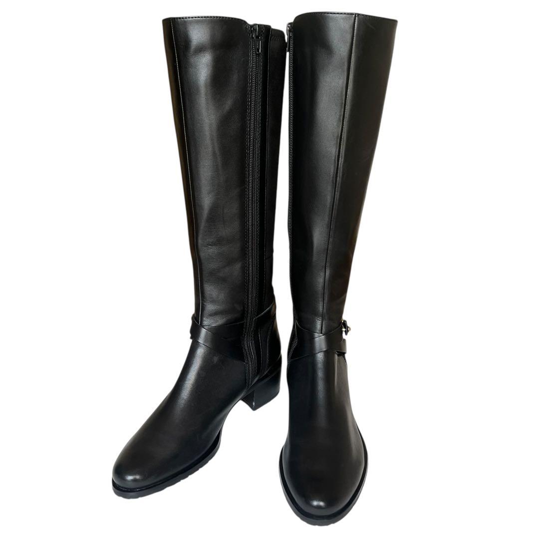 極美品 あしながおじさん 24 レザー ホースビット サイドジップ ロングブーツ