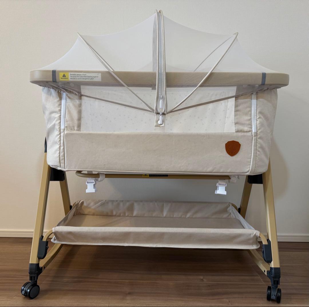 HZDMJ ベビーベッド　カーキ(ベージュ)