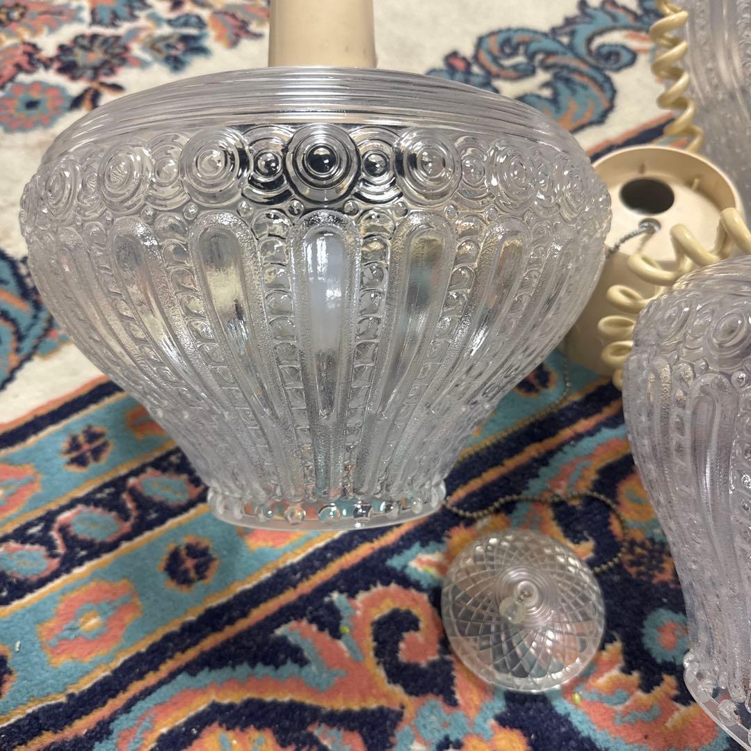 【動作確認済❗️】昭和レトロ アンティーク クリアガラス 照明 日本製