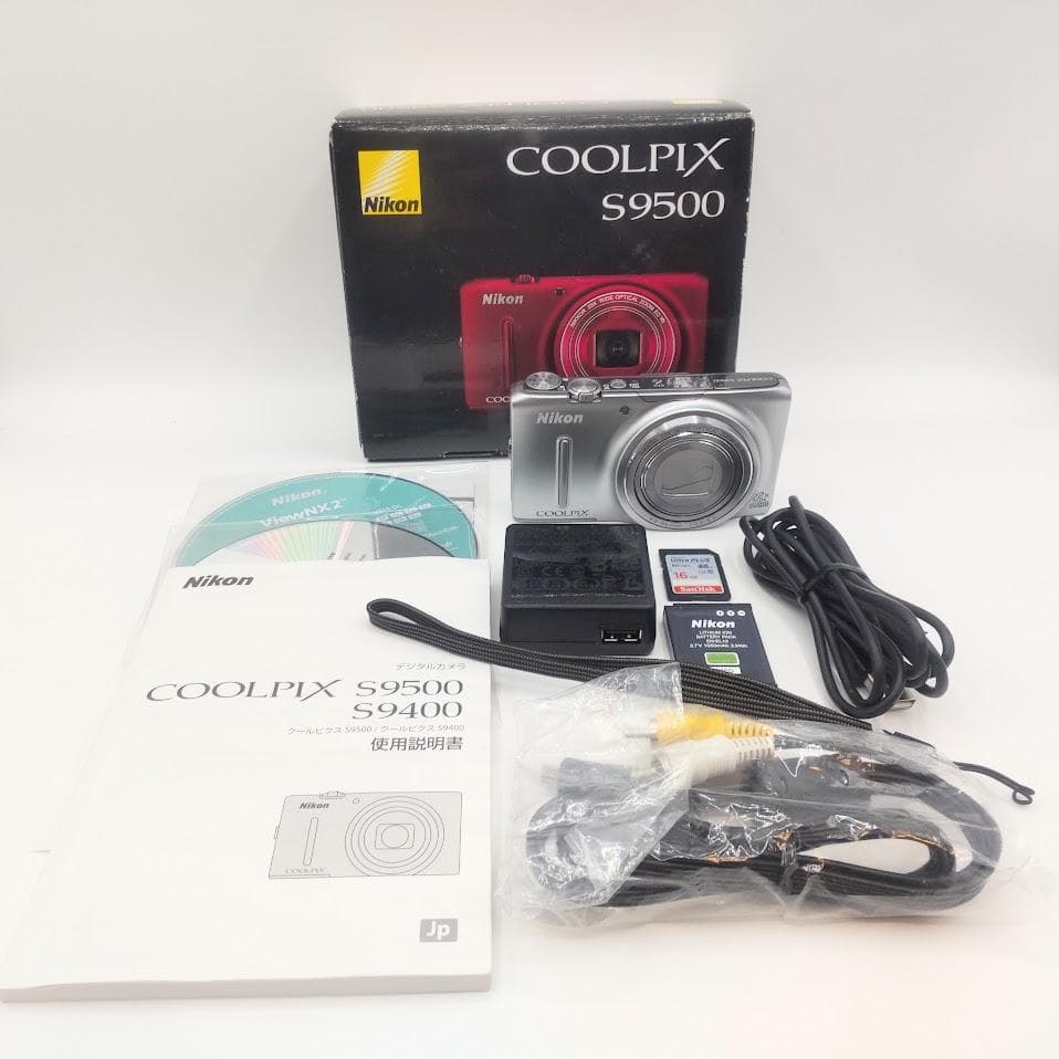 ★箱付★ Nikon COOLPIX S9500 シルバー コンデジ カメラ