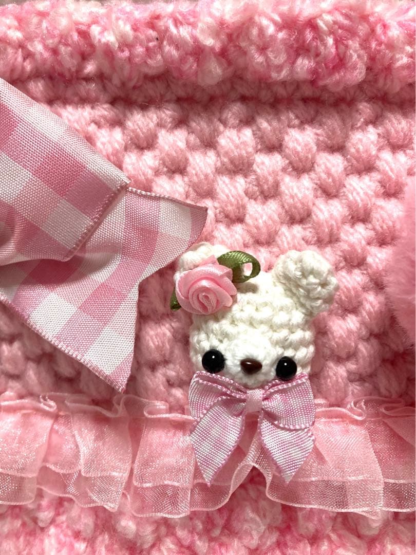 ♥️手編み♥️ハンドメイド♥️ニットバッグ♥️ピンクのバッグ♥️