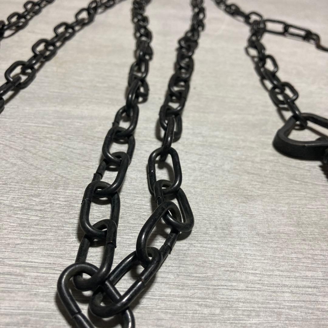 【茶道具】未使用品　釣釜（吊釜道具）】　釣釜鎖　（cm）　さび色