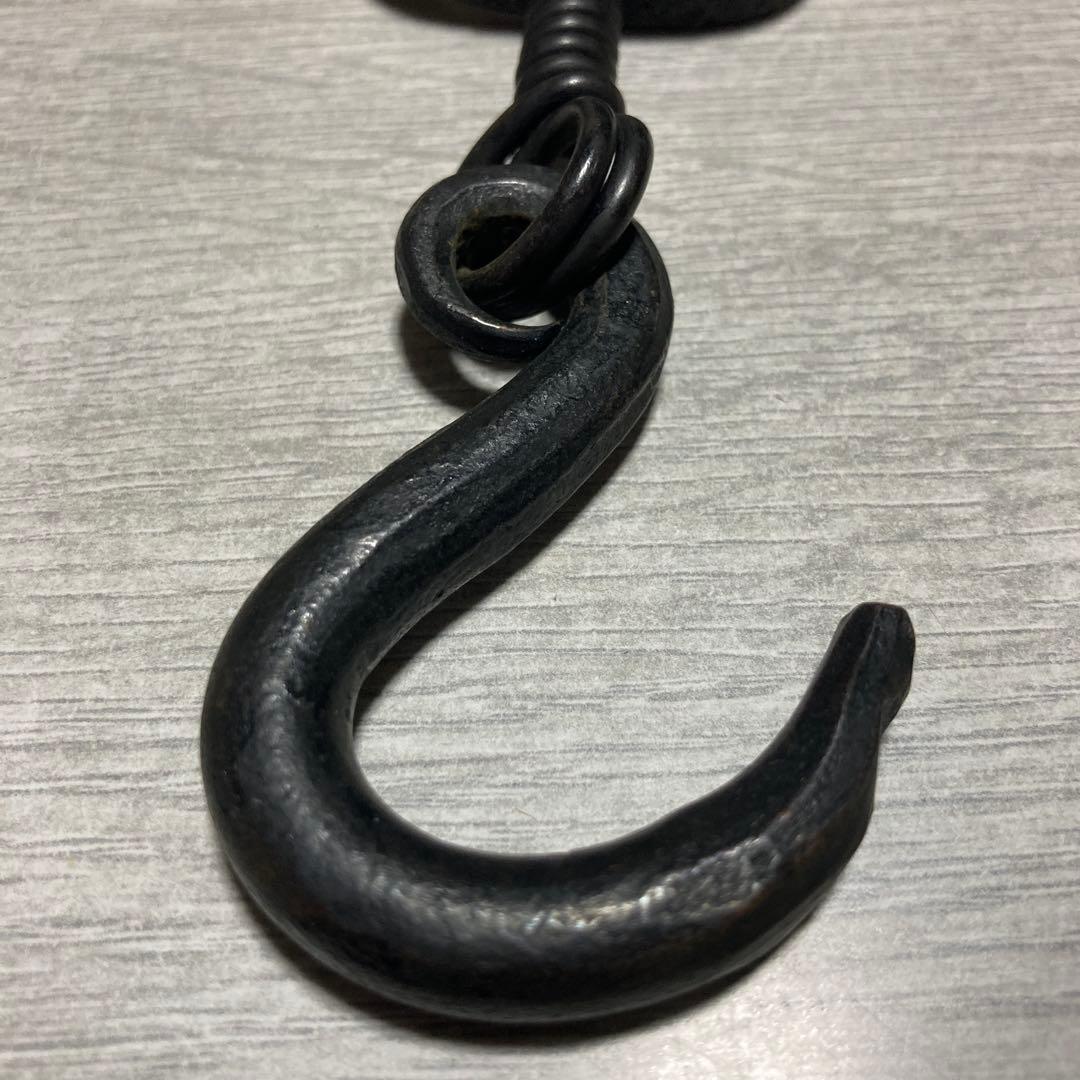 【茶道具】未使用品　釣釜（吊釜道具）】　釣釜鎖　（cm）　さび色