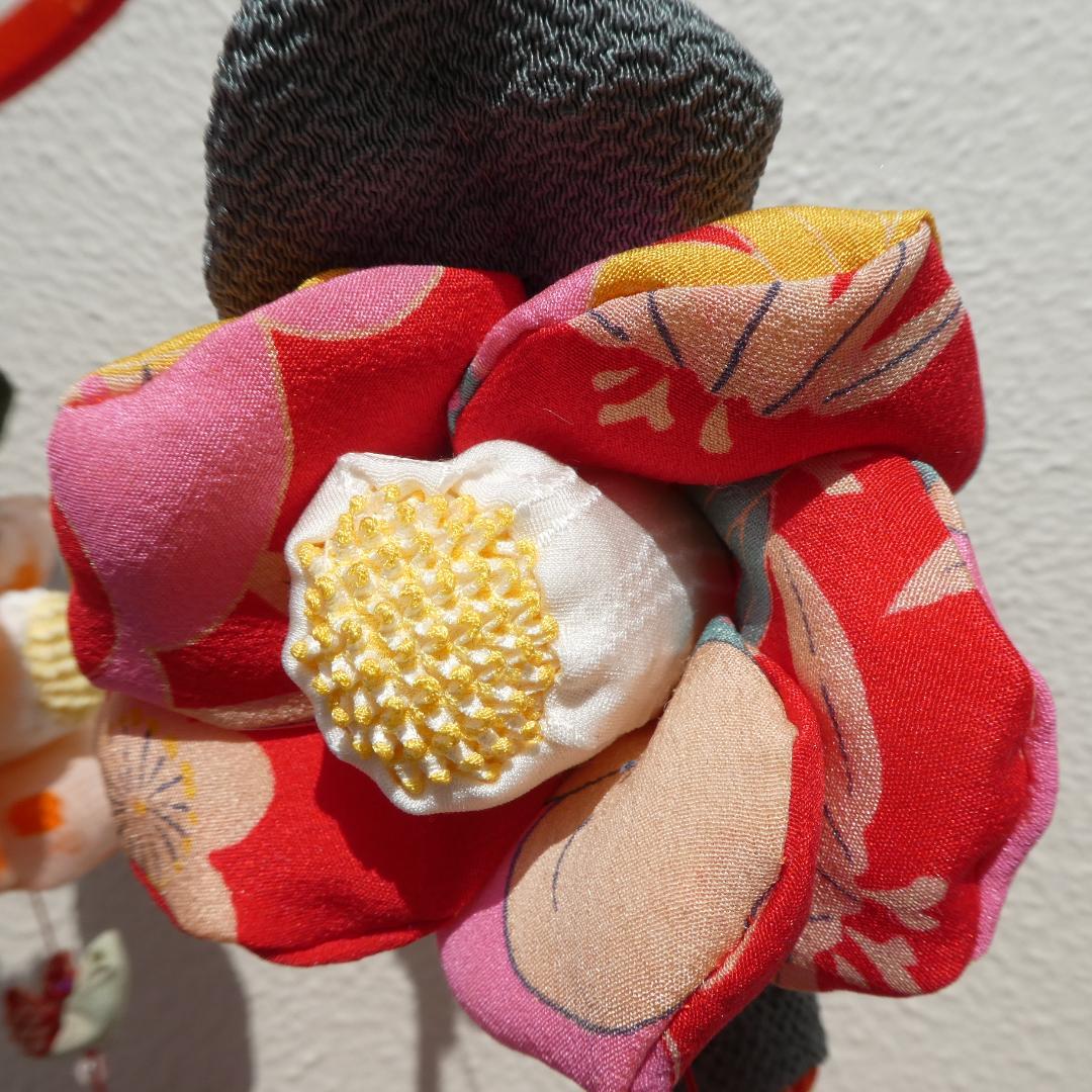 古布　正絹　吊るし雛　錦紗縮緬　疋田模様　麻の葉　くくり花　さげもん　鬼しぼ