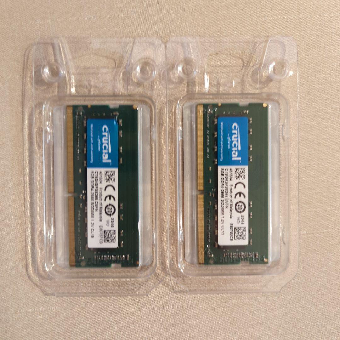 crucial 8GB DDR4-2666 SODIMM 2個セット