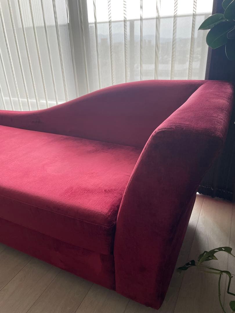 【れな】フライミーブラン カウチソファ ワインレッド