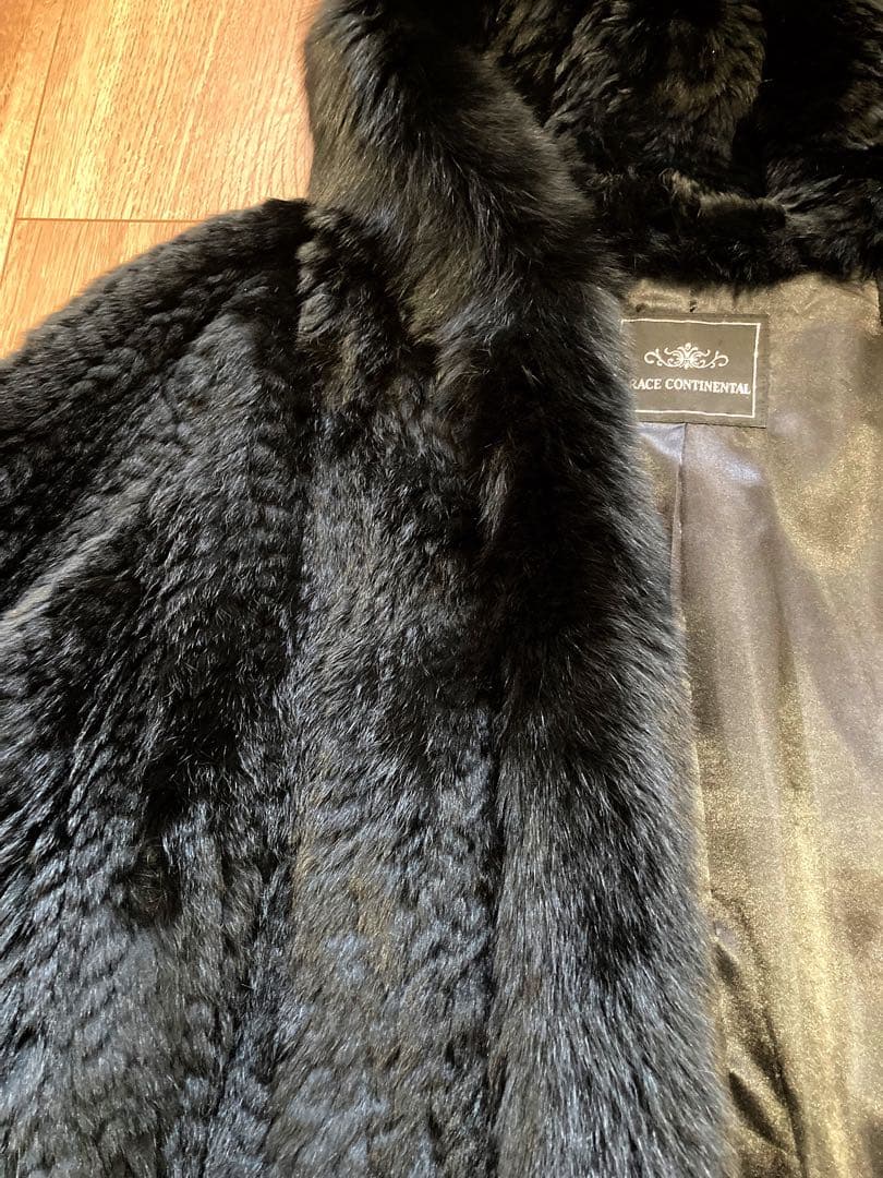 GRACE CONTINENTAL ファーケープコート　黒　サイズ36