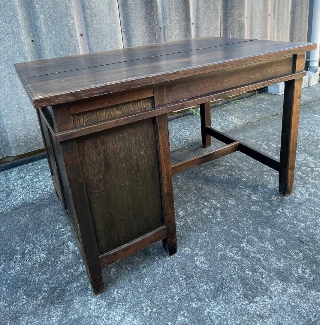 ビンテージ/古道具/無垢材/片袖机/書斎机/学習机/作業台/デスク/店舗什器/⑨