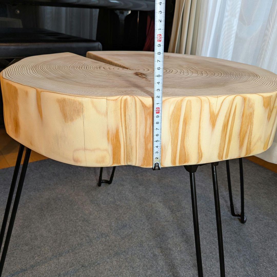 杉　アイアン脚　テーブル　切り株　 輪切り　高さ約52㎝