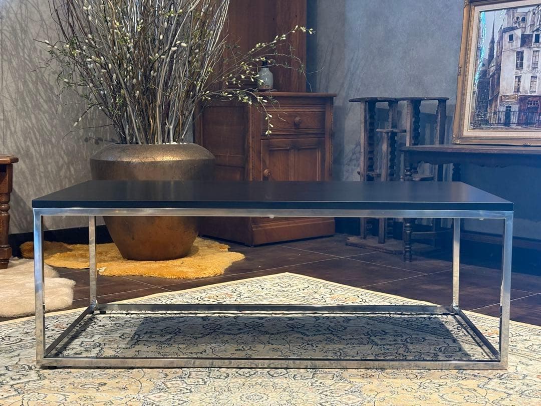 ローテーブル センターテーブル フラットローテーブル ブラック モダン SG