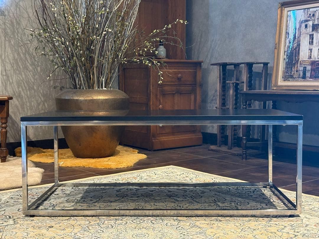 ローテーブル センターテーブル フラットローテーブル ブラック モダン SG