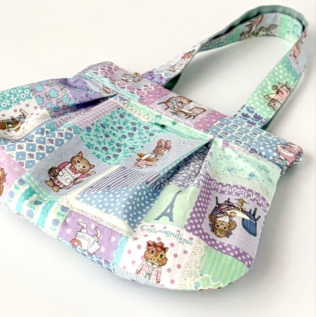 うなさま 専用 おとぎの国の猫と仲間たち ミニ トートバッグ ハンドメイド