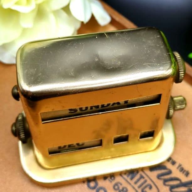 パークシャーマン デスクカレンダー 真鍮製 ヴィンテージ レトロ