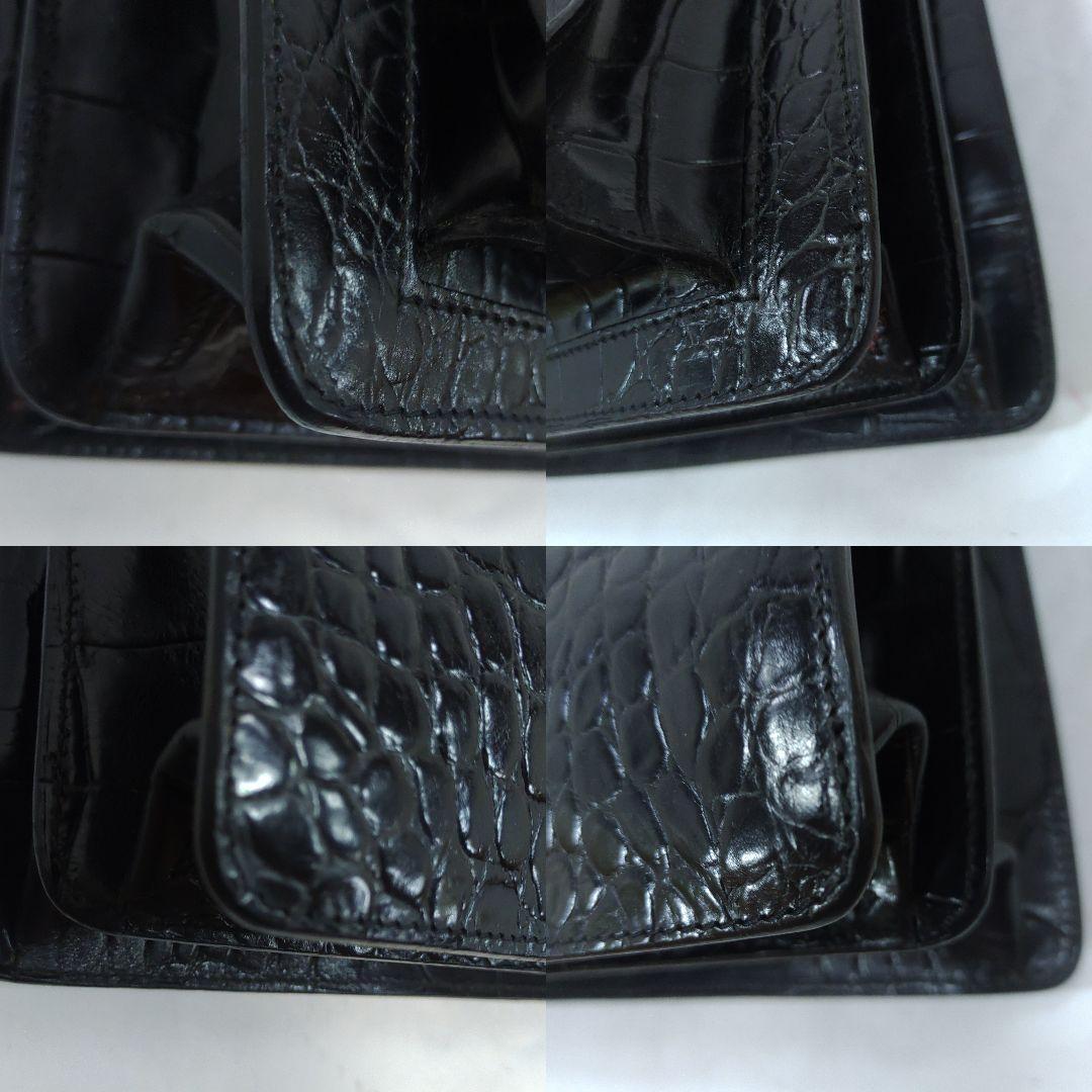 【美品】バリー ビジネスバッグ 2way クロコ型押 レザー A4可 黒