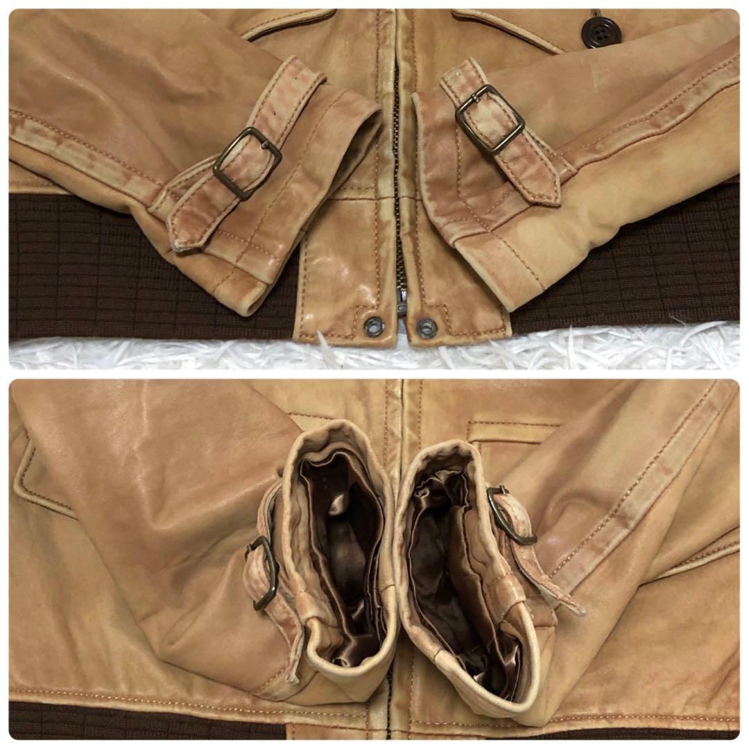 【入手困難】激レア ラルフローレン レザー ライダースジャケット　ロゴプレート