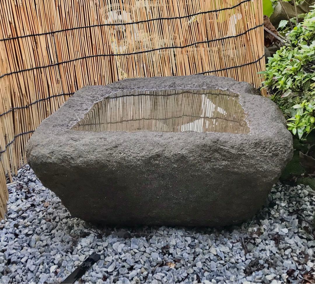 【天然石・水鉢・石鉢・手水鉢・蹲】自然石苔玉水石庭園造園庭石バードバスオブジェ