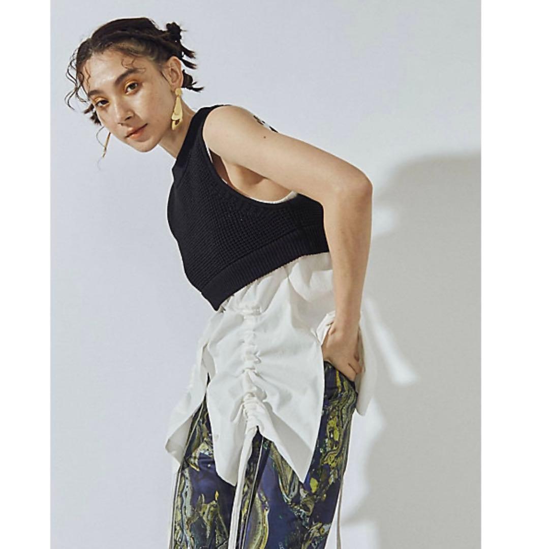 UN3D.　アンスリード　HEM GATHER SH CAMISOLE ホワイト