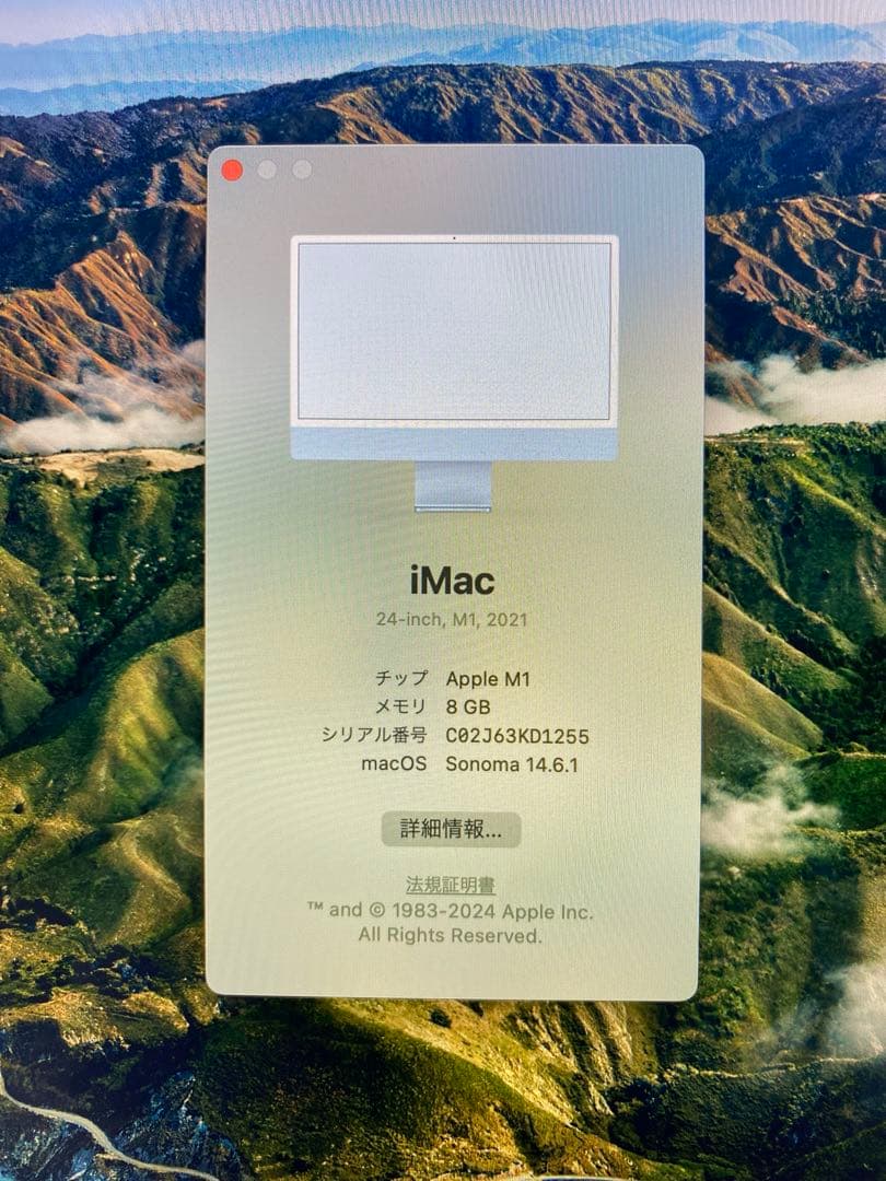 iMac24インチ 256GB M1チップ 2021年ブルー