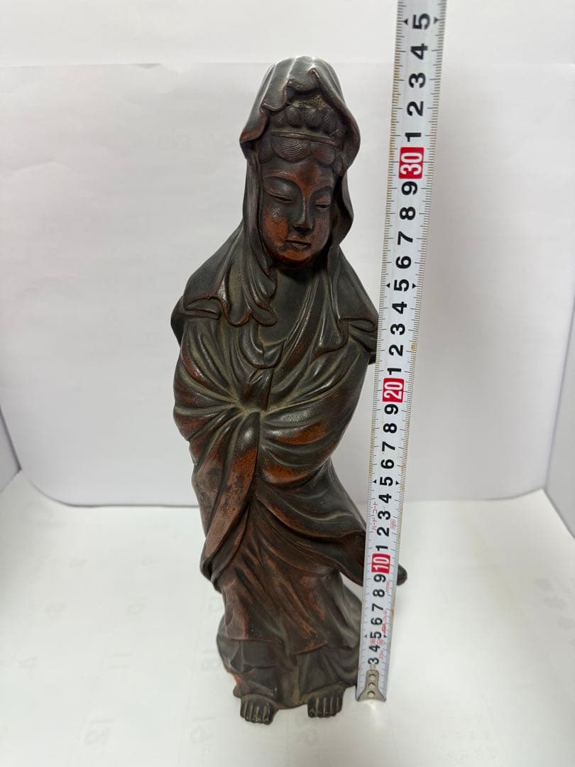 古備前焼　在銘　観音様　置物　送料込み