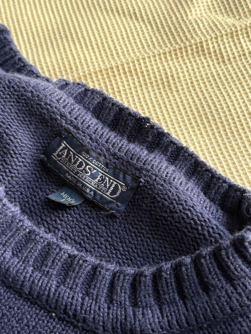 トップス made in usa lands'end cotton knit navy