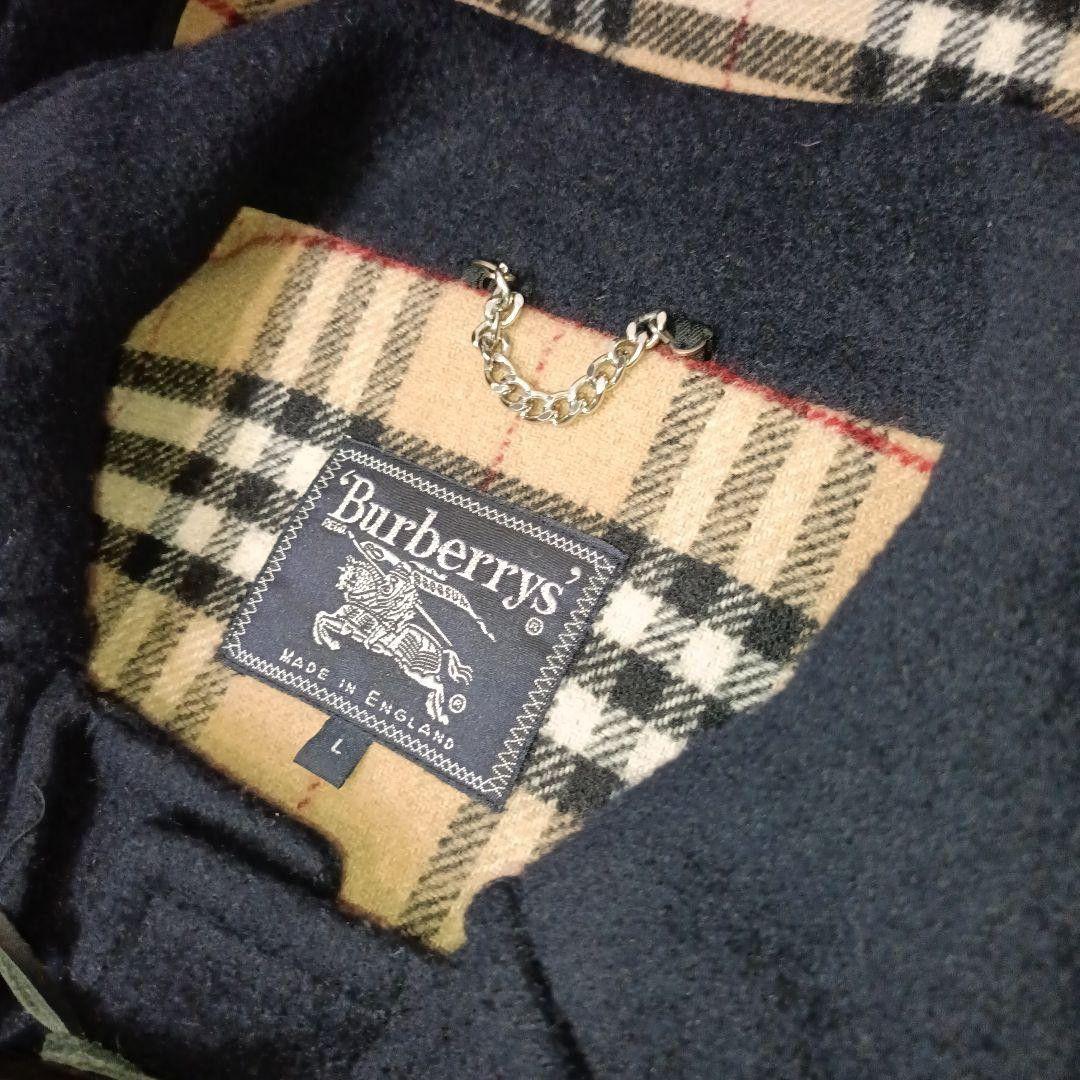 希少■Burberrys ウール ダッフルコート ネイビー ノバチェック 英国製