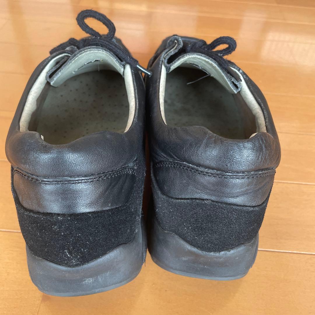 のさかストレッチウォーカー 41 黒 レザースエードシューズ インソールなし