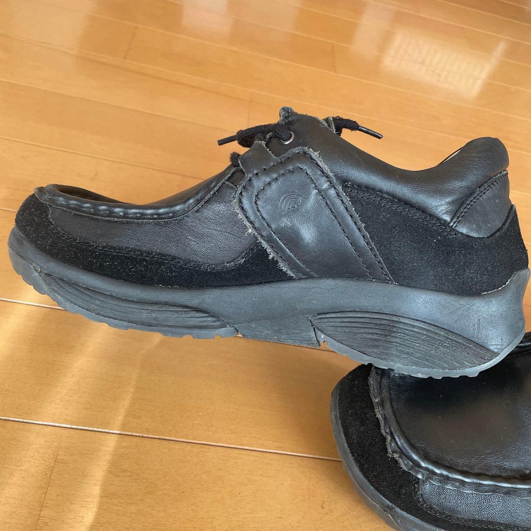 のさかストレッチウォーカー 41 黒 レザースエードシューズ インソールなし