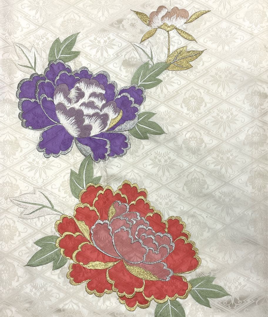 ◎mk-574　訪問着　金駒刺繍　豪華刺繍　アンティーク　　2-6