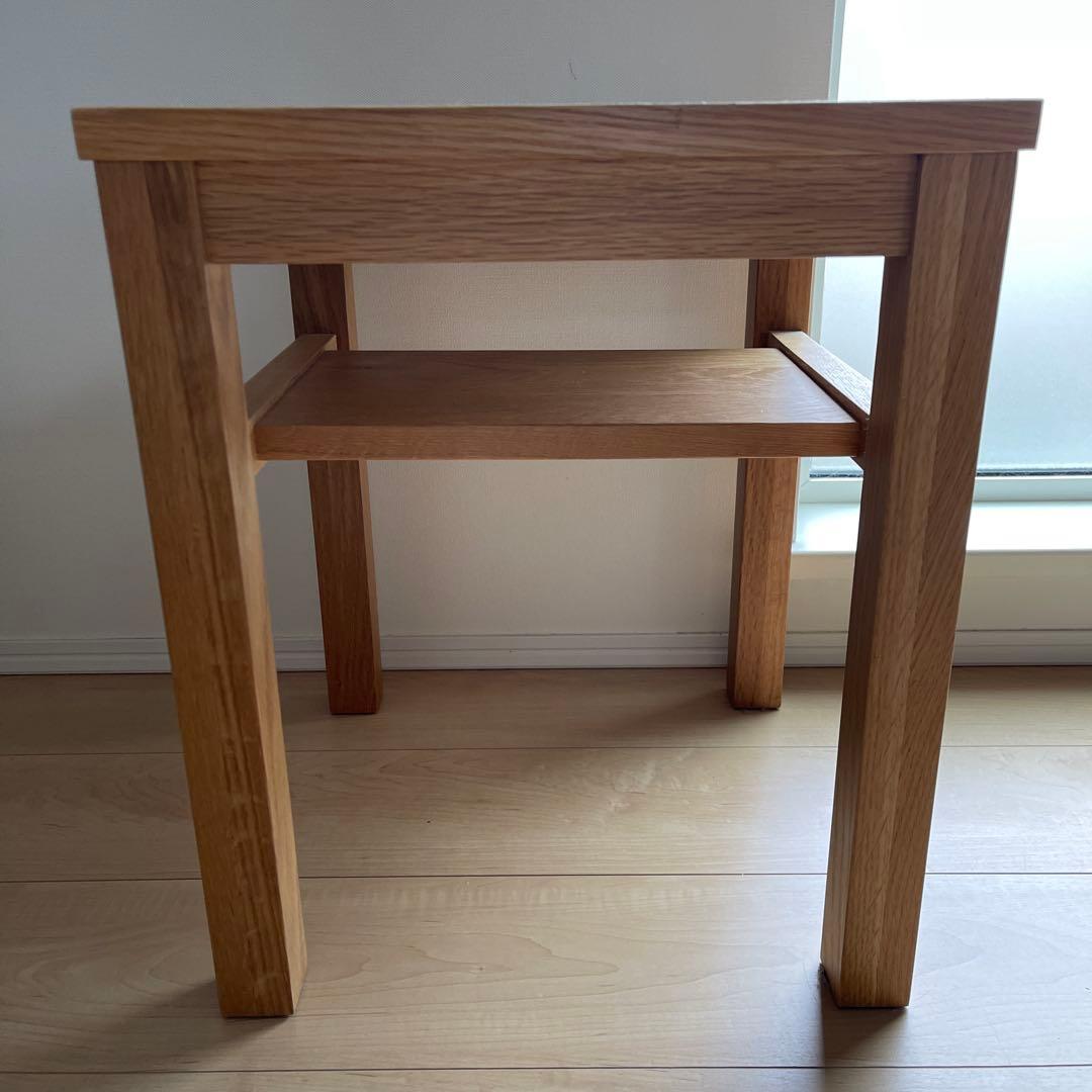 無印良品 オーク無垢材 サイドテーブル ベンチ スツール 椅子 チェア ②