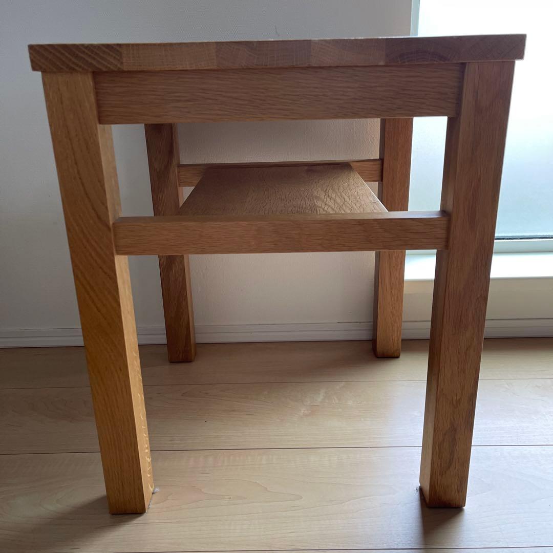 無印良品 オーク無垢材 サイドテーブル ベンチ スツール 椅子 チェア ②