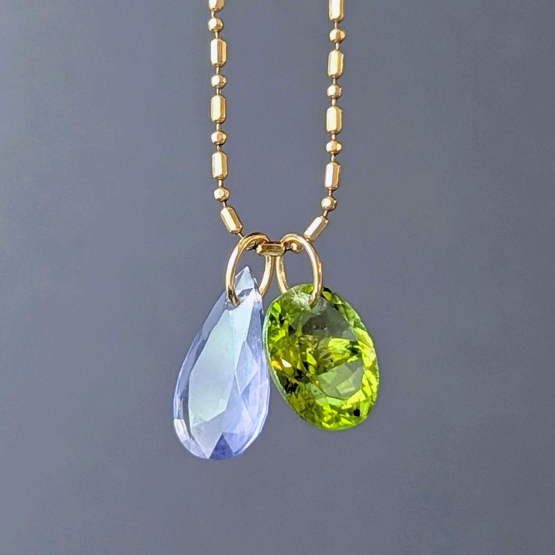 ♢N♢K18 アイオライト＆ペリドット セットチャーム