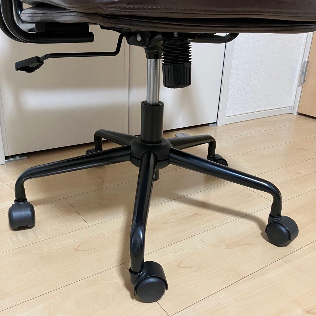 ニトリ (Nシールド スモークDH DBR) レザー調 高さ調節 回転チェア