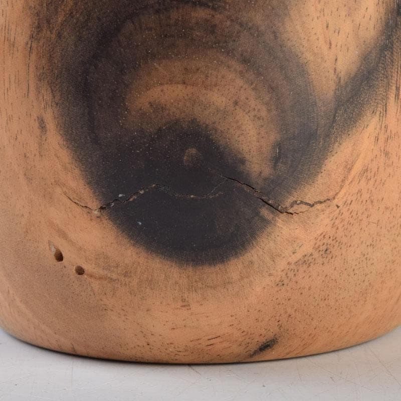 茶道具　天然木　黒柿製　無垢彫　綺麗な木目の棗　V　9054