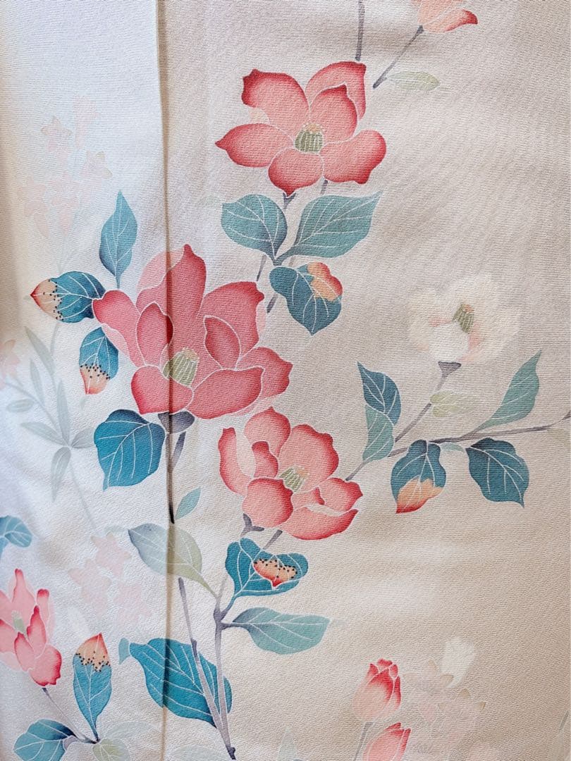 極美品　訪問着　フルセット 本加賀友禅 裄70 卒業式　入学式　L LL 白